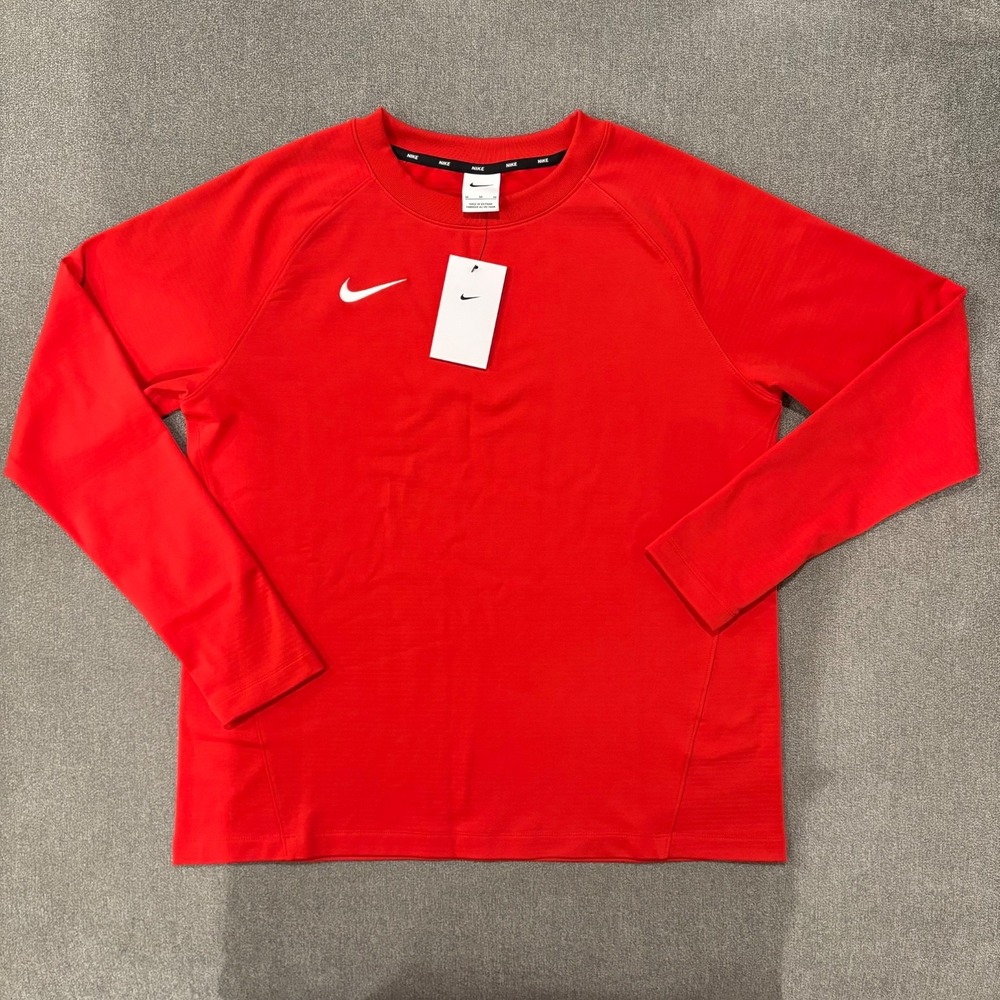 Nike Stock Dri-FIT Pre-Game Long Sleeve‎ Softball Top Women's Medium Red DC9106